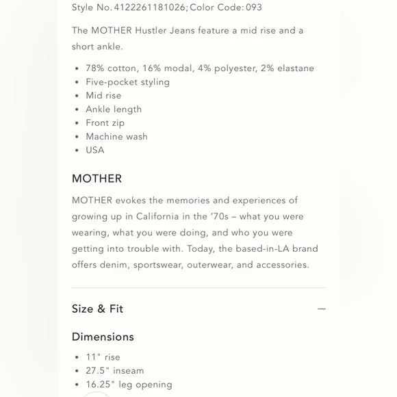 MOTHER jeans the hustler ankle mid rise size 27 NWT - Picture 6 of 16